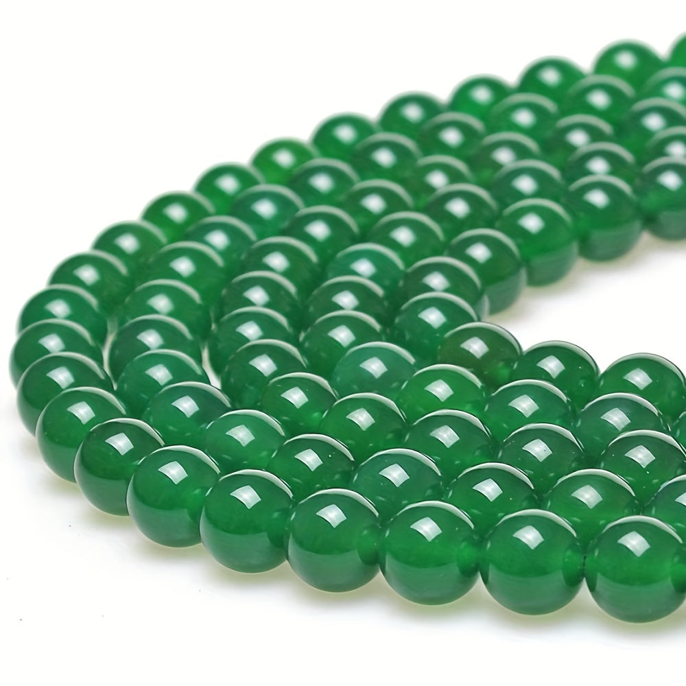 Green Agate Round Loose Beads for DIY Bracelet Bangle Necklace