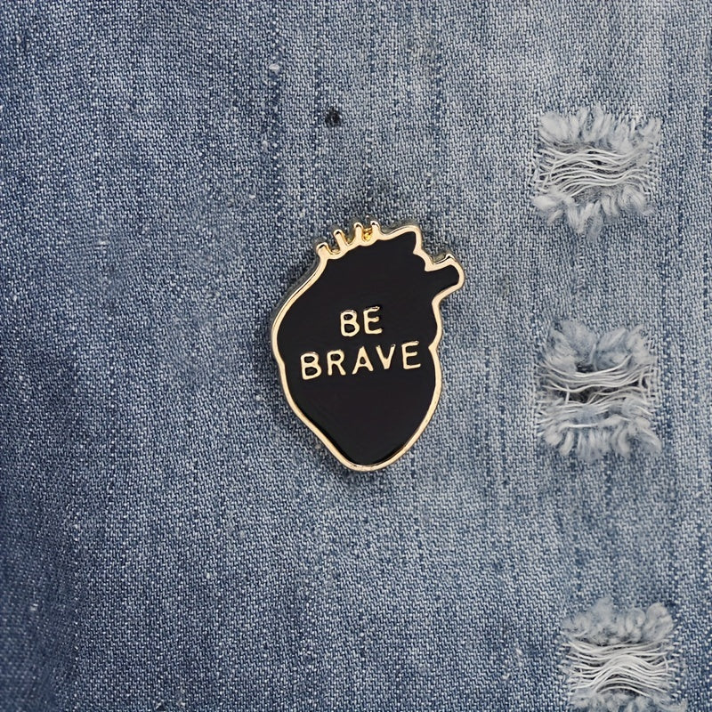 BE BRAVE Heart Brooch Accessories