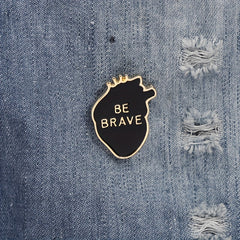 BE BRAVE Heart Brooch Accessories