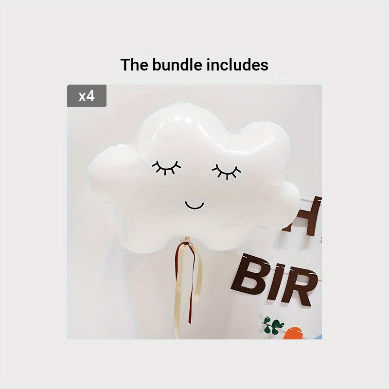 1PCS Cloud Balloon Closed Eye Smile Aluminum Film Cloud Balloon