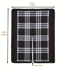 Large Woven Fringed Shawl Wrap Windproof Cape