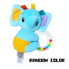 Baby Bell Elephant Plush Sensory Toy with Bells & Buttons Multicolor
