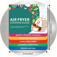 1pc Air Fryer Cheat Sheet Magnets Cooking Guide Booklet