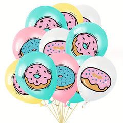 16pcs Donut Theme Latex Balloons Kids Birthday Party Decoration Set