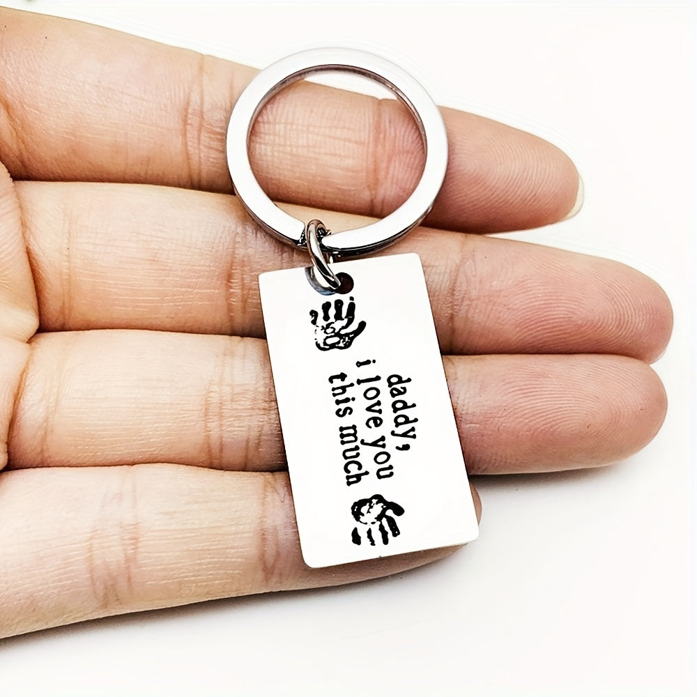 Daddy I Love You This Much Keychain Fathers Necklace