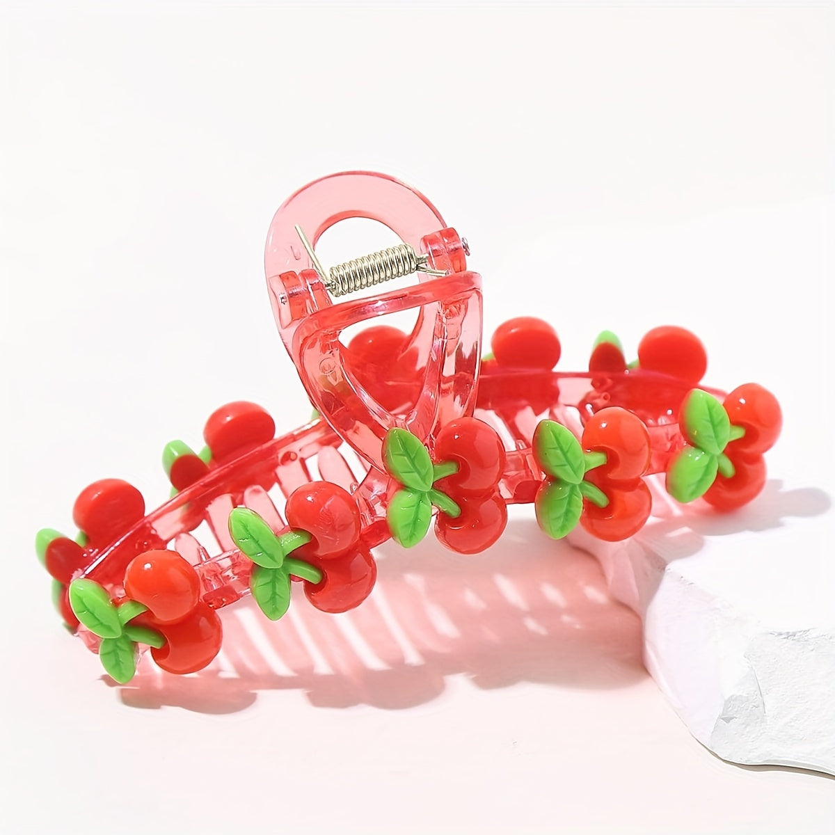 Red Fruit Hair Claw Strawberry Cherry Clip Ponytail Holder for Women Girls