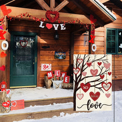 Valentines Garden Flag Love Heart Tree Anniversary Wedding