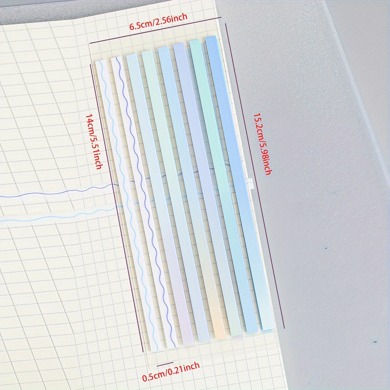 160 Sheets Thin Strip PET Sticky Notes Index Stickers