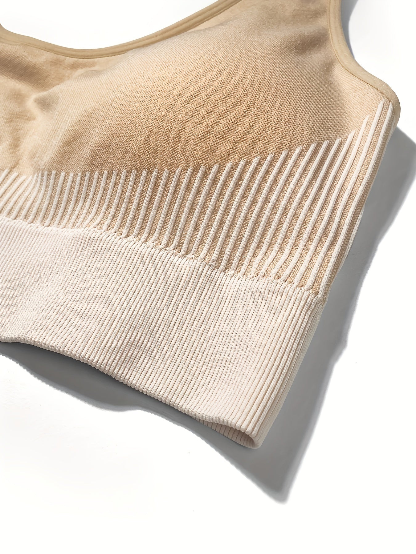 3-Pack Striped Seamless Padded Plus Size Sports Bra Set