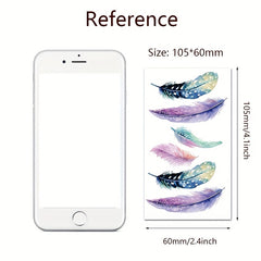12 Sheets Temporary Tattoos Animal & Flowers Pattern Disposable Tattoo Stickers