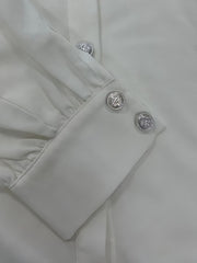  Lantern Sleeve Button Up Blouse
