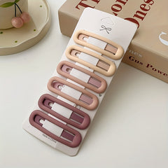 6pcs Solid Hair Clip Female Side Clip Bangs Clip Back Head Non slip Clip