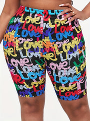 Women's Activewear Letter Print Skinny Shorts for Yoga Running