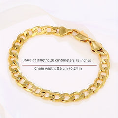 Men's 18k Plated Necklace Bracelet Set
