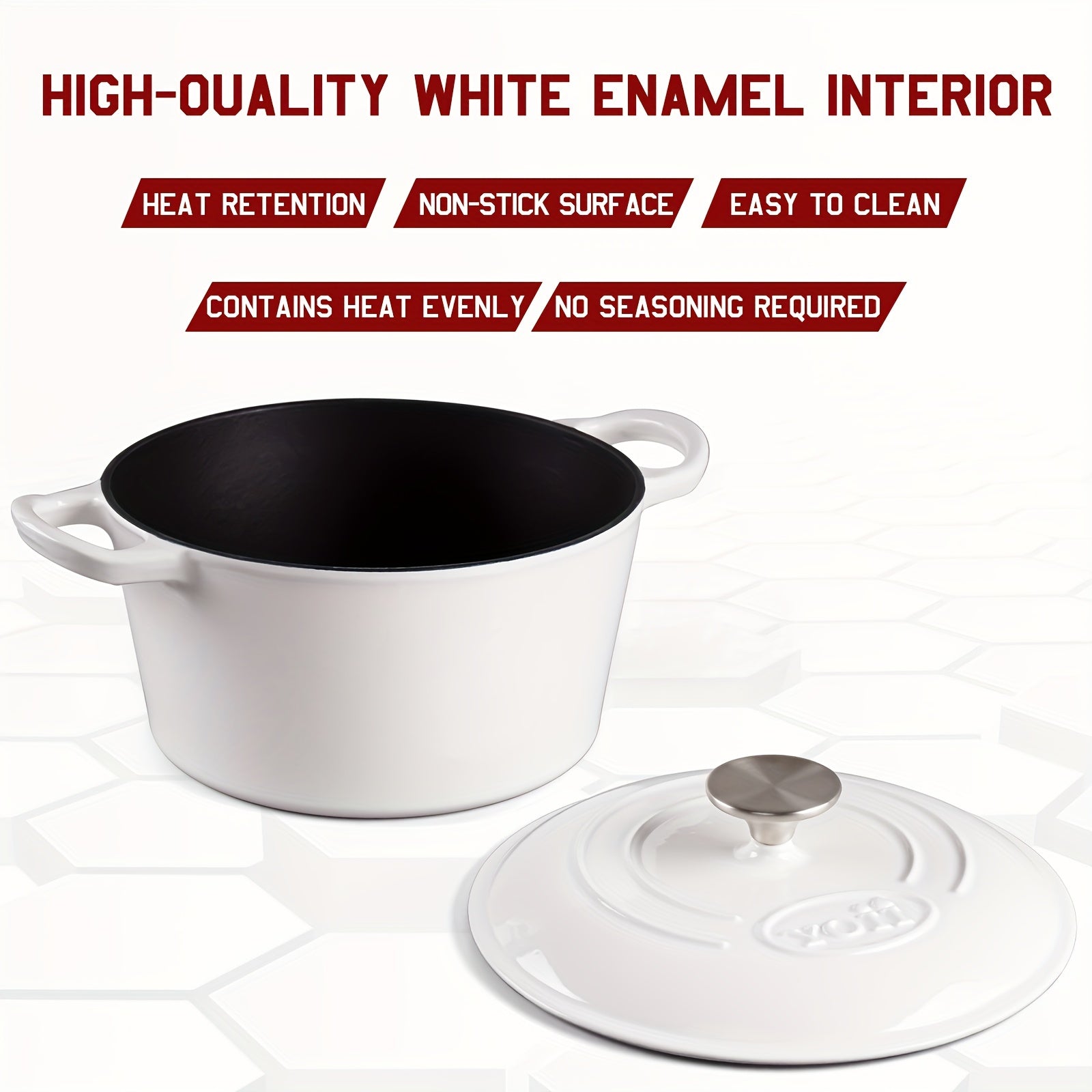 Enameled Cast Iron Dutch Oven With Lid 23cm 3.7L 4QT