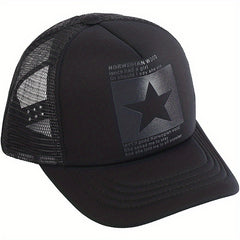 Pentagram Print Mesh Trucker Hat Unisex Breathable Baseball Cap