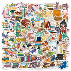 100pcs Book Reading Series Mixed Stickers for Car Luggage Stationery Water Cup