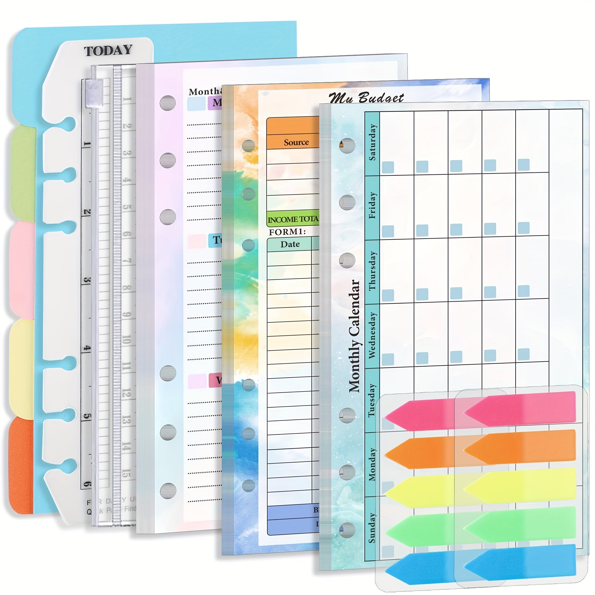 A6 Planner Refill Inserts Double Sided Budgeting Bill Saving & Organization