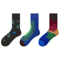 3 Pairs Floral Print Socks Women's Stockings