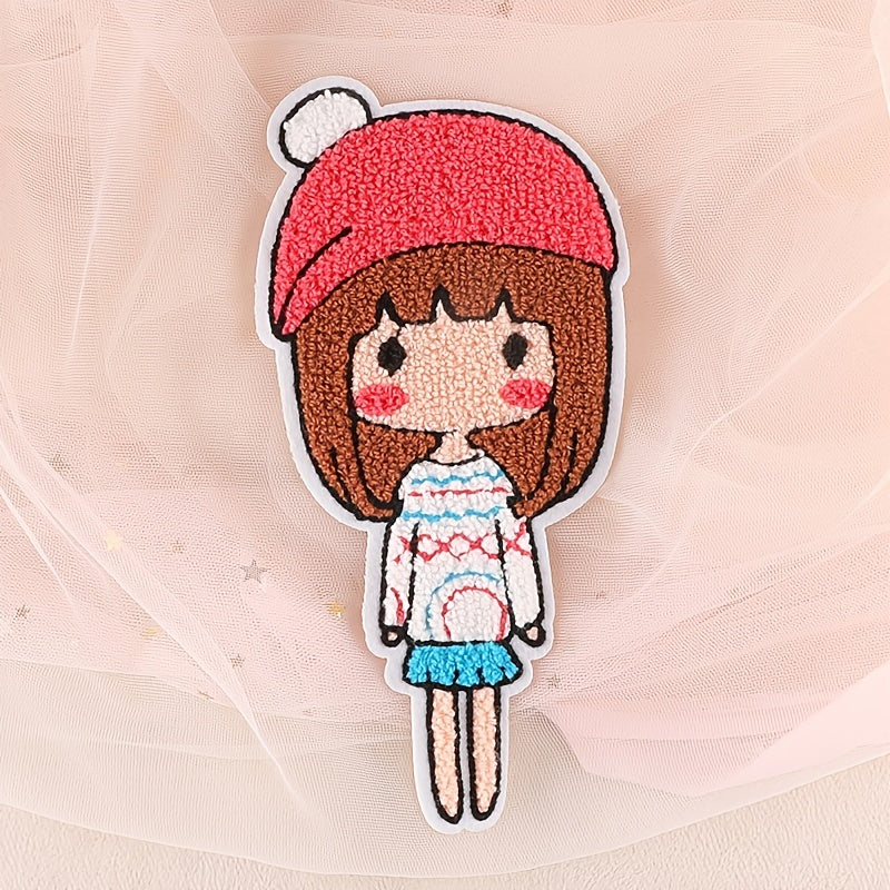 1pc Cartoon Little Girl Patch DIY Clothes Art Decor