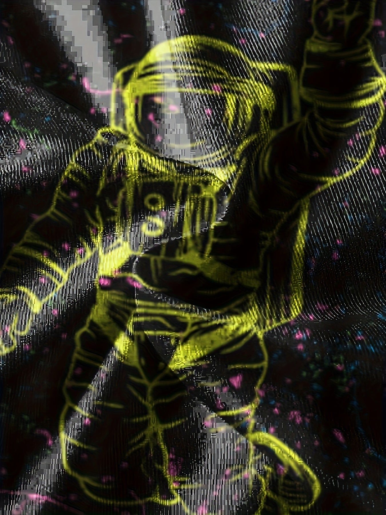 Floating Astronaut Print Boy's Short Sleeve T shirt Breathable Casual Top
