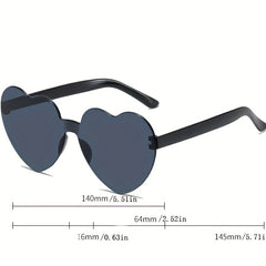Y2K Heart Sunglasses for Women Men Party Beach Sun Shades