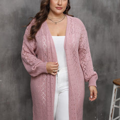  Hollow Out Long Sleeve Cardigan