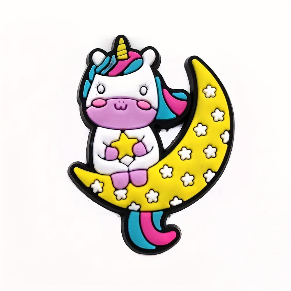 10Pcs Rainbow Horse Shoe Charms Shoe Decoration Cartoon Charms