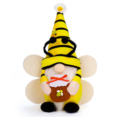 Sunflower Bee Gnome Plush Stuffed Animal for Spring Decor