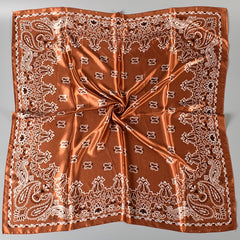 Floral Print Silk Head Scarf Lightweight Hank