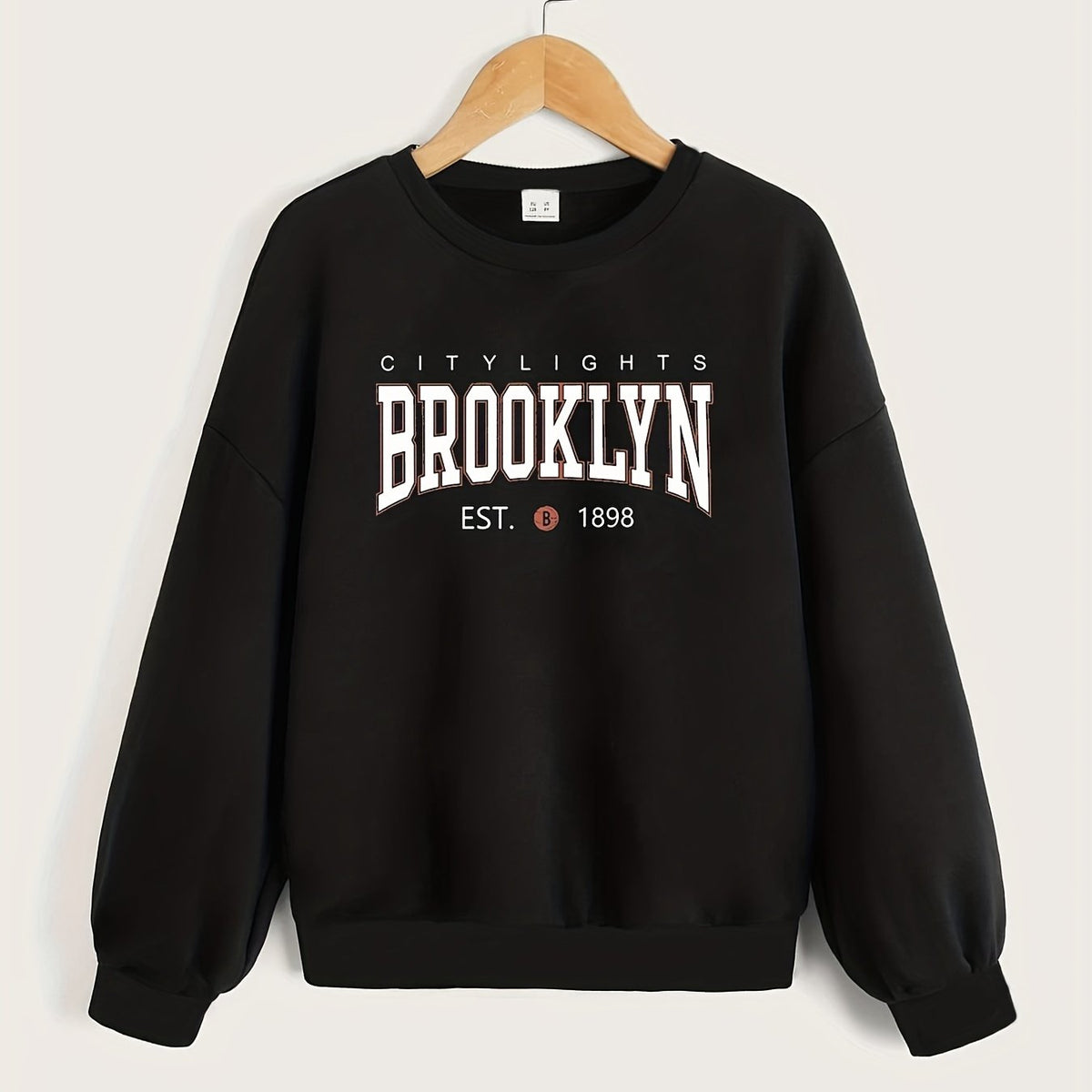 Girls' Brooklyn Graphic Long Sleeve Sweatshirt Round Neck Pullover Spring Fall
