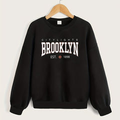 Girls' Brooklyn Graphic Long Sleeve Sweatshirt Round Neck Pullover Spring Fall