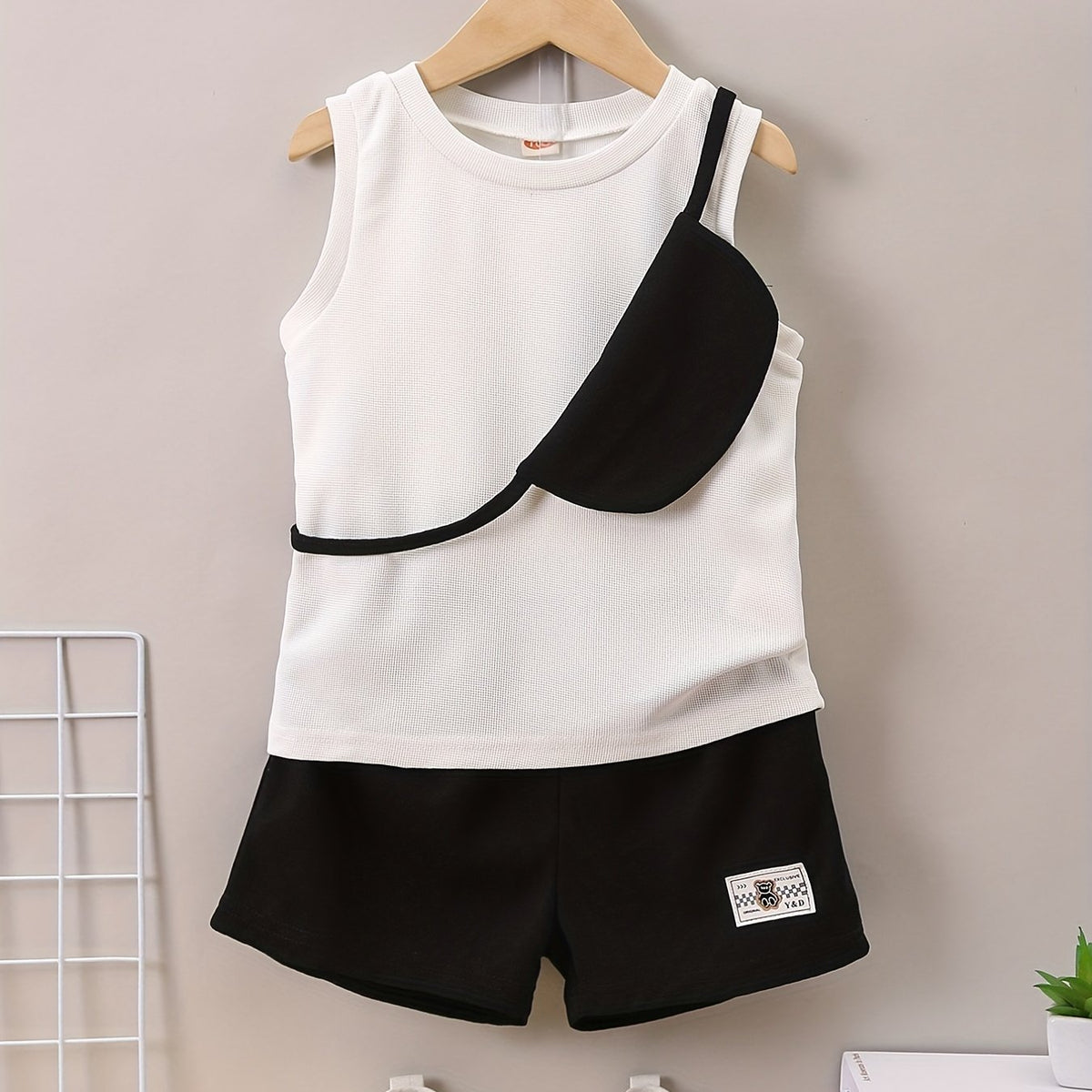 Boys Tank Top & Shorts & Crossbody Bag Summer Set