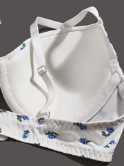 Floral Print Push Up Bra & Panties Set