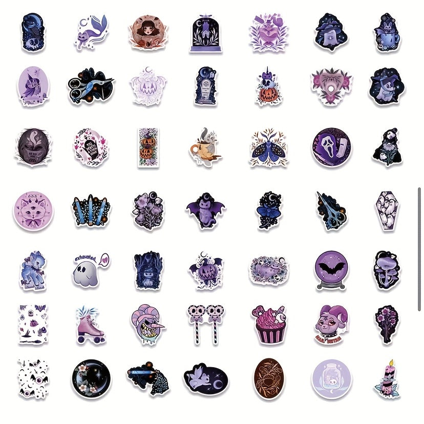 100pcs Die Cut Vinyl Ghost Witch Sticker Pack for Kids Laptop Luggage