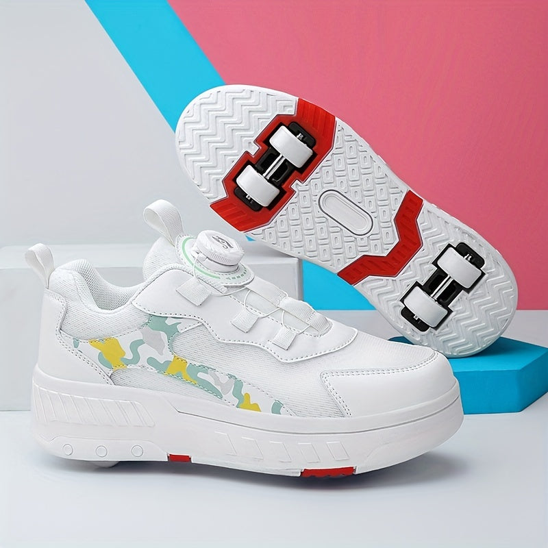 Breathable Camo Roller Skates for Kids with Adjustable Mesh