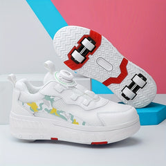 Breathable Camo Roller Skates for Kids with Adjustable Mesh