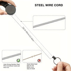 Retractable Keychain High Elastic Wire Rope Quick Hanging Buckle Anti Loss
