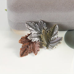 Vintage Maple Leaf Brooch Metal Charm Collar Lapel Pin