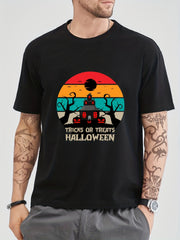 Haunted House Men's Graphic Crew Neck T shirt
