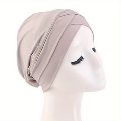 Solid Head Wrap Elastic Hijab Bonnet Women Chemo Hats