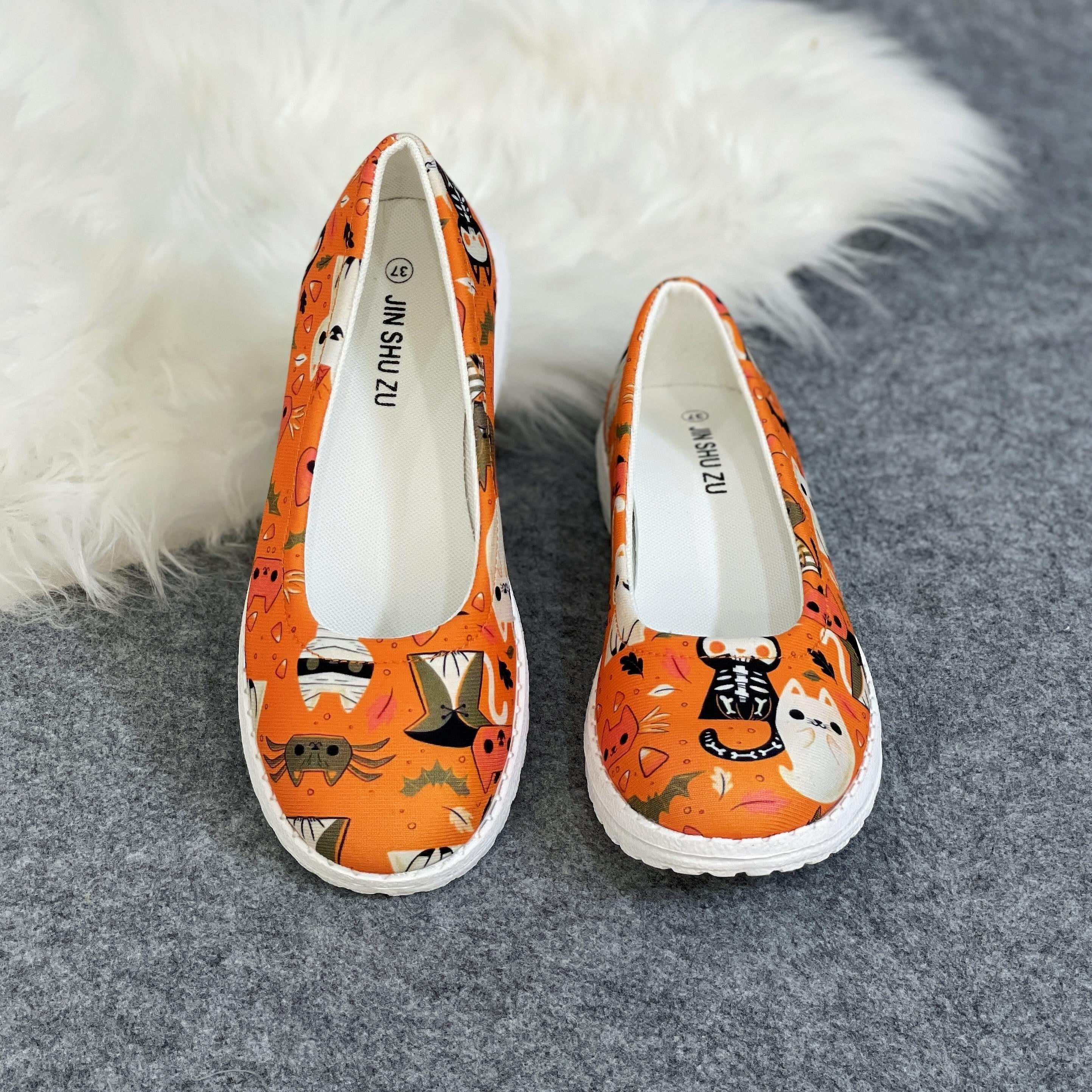 Halloween Colorful Elements Print Casual Walking Shoes