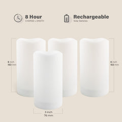 Set of 2 Waterproof Outdoor Solar Candles - Rechargeable