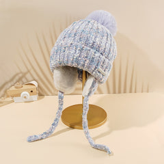 Women's Fleece Lined Cable Knit Beanie Hat for Cold Weather