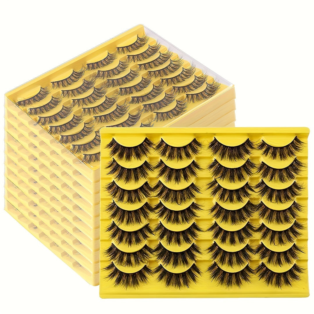 14 Pairs Natural Fluffy False Eyelashes Soft D Curl