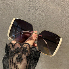Oversized Square Sunglasses Gradient Metal Sun Glasses UV400