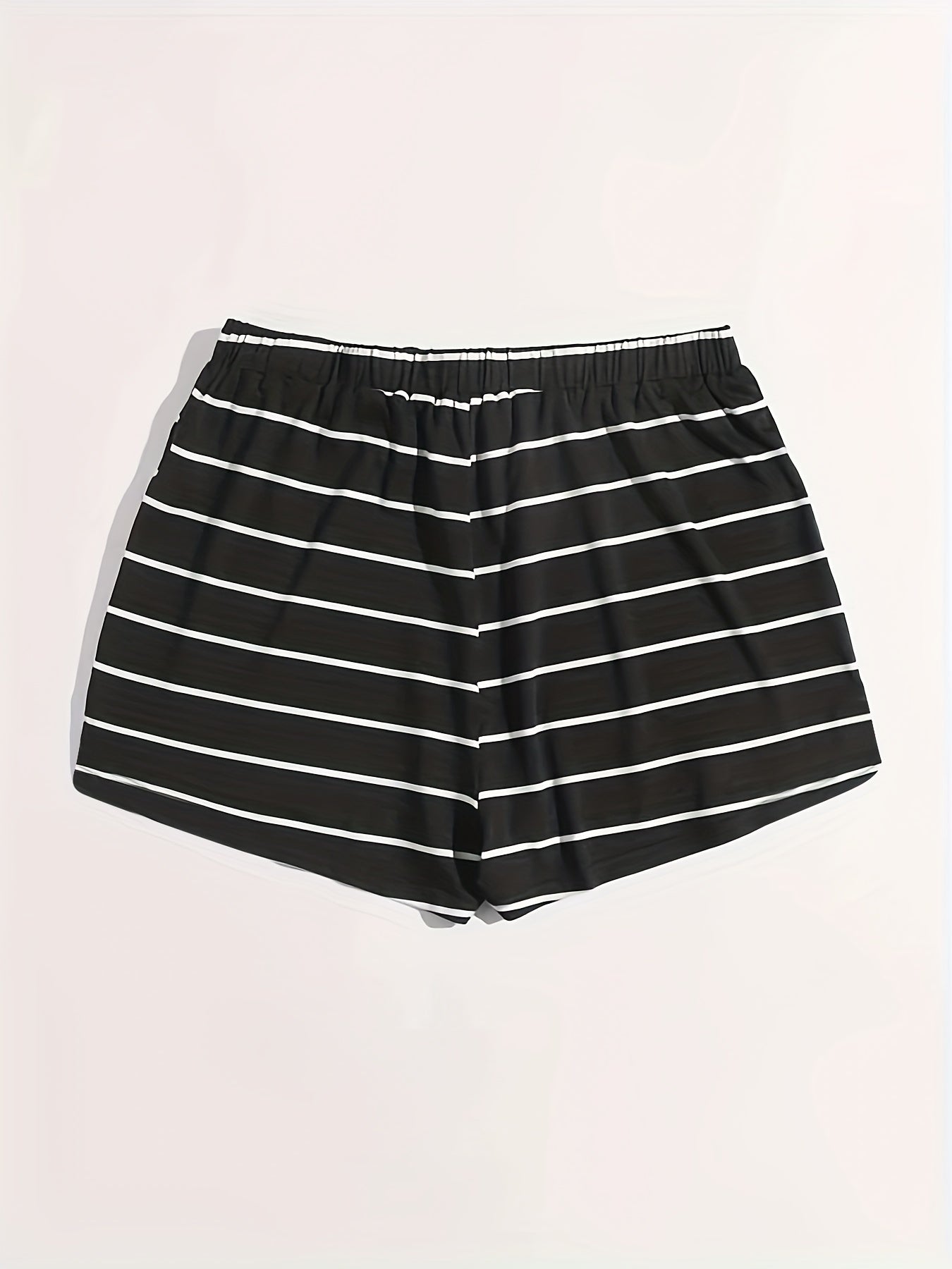  Striped High Stretch Drawstring Shorts