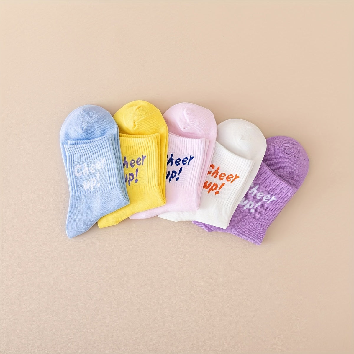 5 Pairs Letter Print Socks Women's Stockings
