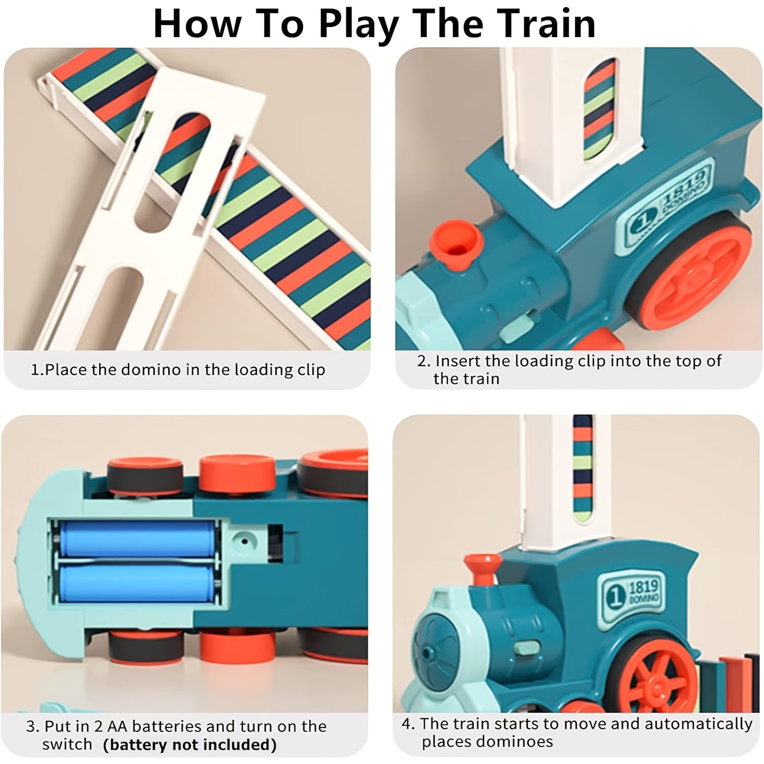Domino Train with Lights and Sound Effects