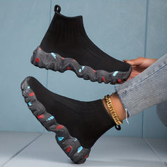 Women's High Top Sock Sneakers Comfy Knitted Sports Shoes